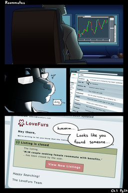 anthro chair computer computer_monitor computer_mouse computer_screen dialogue electronics email eyewear furniture glasses male solo speech_bubble text black-kitten canid canine canis mammal 2:3 comic english_text hi_res