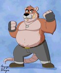 anthro belly big_belly bottomwear clothing humanoid_hands male moobs overweight overweight_male pants solo gigizadragon brok_the_investigator cowcat_games tramp_(brok_the_investigator) cricetid mammal muskrat rodent 2024