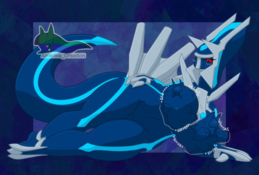 anthro big_breasts blue_body blush breast_vore breasts endosoma featureless_breasts female female_pred group multicolored_body multiple_prey onomatopoeia red_eyes safe_vore simple_background size_difference smile soft_vore sound_effects tail text trio unusual_vore vore arceus_tummy mythology nintendo pokemon dialga dragon generation_4_pokemon legendary_pokemon mythological_creature mythological_scalie pokemon_(species) scalie english_text hi_res