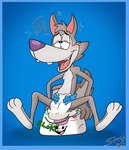 anthro clothed clothing diaper feces male pooping potty potty_chair potty_training soiled_diaper soiling soiling_diaper solo unclean_diaper used_diaper wearing_diaper strigiform_(artist) cookie_crisp chip_the_wolf canid canine canis mammal wolf artist_name better_version_at_source hi_res signature