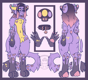 anthro big_butt butt crotch_tuft digitigrade eyewear featureless_chest featureless_crotch glasses solo tuft unknown_artist unsainted felid mammal pantherine snow_leopard model_sheet tagme