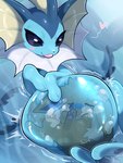 after_vore ambiguous_gender asphyxiation belly big_belly blue_body blue_faced bubble cyanosis drowning duo feral licking licking_lips same_size_vore smile tongue underwater vore water tianhua nintendo pokemon eevee eeveelution generation_1_pokemon pokemon_(species) vaporeon 3:4 hi_res