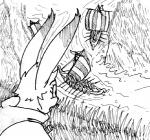 2017 ambiguous_gender anthro black_and_white dipstick_ears disney ear_markings fan_character fur grass group labjer lagomorph leporid mammal monochrome multicolored_ears open_mouth plant rabbit sail ship simple_background solo_focus traditional_media_(artwork) unavailable_at_source vehicle water watercraft white_background zootopia