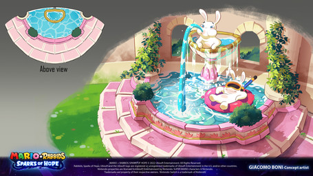 ambiguous_anthro ambiguous_gender anthro arms_bent blue_eyes closed_smile copyright_symbol diving_mask duo eyebrows featureless_crotch featureless_legs fountain fur grass grey_background light long_ears mask mitten_hands mouth_closed multicolored_body noseless pawpads plant pool_toy pool_tube puffed_cheeks relaxing shrub simple_background smile snorkel spitting swim_ring symbol tan_body tan_inner_ear tan_pawpads tan_skin text two_tone_body water white_body white_fur year giacomo_boni mario_plus_rabbids_sparks_of_hope nintendo raving_rabbids rayman_(series) ubisoft lagomorph mammal rabbid 16:9 2022 4k absurd_res adobe_photoshop_(artwork) artist_name colored digital_drawing_(artwork) digital_media_(artwork) english_description english_text hi_res lighting official_art procreate_(artwork) shaded widescreen
