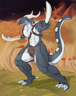 2_horns 3_fingers 4_toes abs anthro armor bent_leg biped black_eyes bone bottomwear claws clothed clothed_anthro clothed_male clothing collarbone dagger detailed_background digitigrade facial_scar feet finger_claws fingers grey_body grey_skin grey_tail holding_dagger holding_melee_weapon holding_object holding_weapon horn loincloth looking_at_viewer male male_anthro melee_weapon mouth_closed multicolored_body multicolored_skin muscular muscular_anthro muscular_legs muscular_male no_sclera outside pauldron pecs pose pupils scar shadow skull_pauldron solo standing tail tan_horn toe_claws toes two_tone_body two_tone_skin two_tone_tail weapon white_body white_claws white_eyes white_sclera white_skin white_tail abyss_creature_(artist) maplestory mythology nexon dark_cornian_(maplestory) dragon mythological_creature mythological_scalie scalie wingless_dragon 2025 4:5 absurd_res digital_media_(artwork) full-length_portrait hi_res korean_description portrait shaded