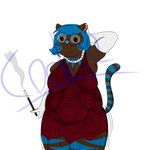 1920s anthro belly big_belly big_breasts breasts chubby_cheeks eyewear female flapper_dress glasses looking_at_viewer overweight overweight_female pose smile smiling_at_viewer smoking solo thick_thighs vintage wide_hips cookieramwulf owen_(cookieramwulf) felid feline mammal 1:1 hi_res