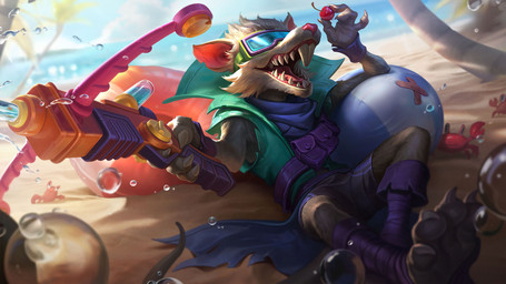 4_fingers anthro ball barefoot beach beach_ball buckteeth cherry claws cloud day eyewear feet fingers food fruit fur goggles grey_body grey_fur holding_cherry holding_object holding_toy holding_toy_gun holding_water_gun inflatable inner_tube lying male on_back open_mouth outside palm_tree plant pouch_(clothing) sand smile solo teeth toy toy_gun tree water water_gun yuyu_wong league_of_legends riot_games tencent twitch_(lol) ambient_arthropod ambient_crab ambient_crustacean ambient_sealife mammal murid murine rat rodent 16:9 digital_media_(artwork) hi_res official_art widescreen