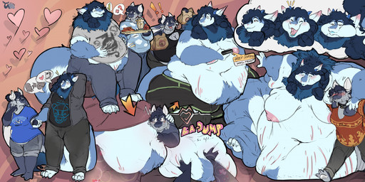 anthro arm_rolls belly belly_expansion belly_rolls belly_rub big_belly big_moobs big_nipples bloated blob_body blob_face blobby blue_body blue_fur blue_hair blush bottom_heavy cave chubby_cheeks clothed clothing clothing_burst deep_navel dominant dominant_female duo eating encouragement expansion extreme_size_difference fat_arms fat_folds fat_legs fat_rolls fatpad feederism feeding feeding_partner feeding_tube female flabby_arms flabby_legs food force_feeding forced french_artist fur hair hanging_belly horn huge_belly huge_moobs huge_nipples hyper hyper_belly immobile leg_rolls love love_handles male male/female medical_instrument moobs morbidly_obese morbidly_obese_male navel nipples nude nude_anthro obese obese_female obese_male overweight overweight_female overweight_male romantic romantic_couple scientific_instrument size_difference slightly_chubby slightly_chubby_female stretch_marks stuck submissive submissive_male sunken_head sunken_limbs thick_thighs tube tube_in_mouth weight_difference weight_gain fatty-sashimi mythology donut_(chaoswaffle) komi_(fatty-sashimi) aquatic cetacean dragon furred_dragon furred_scalie mammal mythological_creature mythological_scalie scalie whale whale_dragon 2026 absurd_res comic digital_media_(artwork) hi_res multiple_scenes sequence story story_in_description
