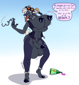 anthro areola balls big_balls big_breasts big_penis biped breasts butt chaps clothing cuff_(restraint) dialogue dreadlocks erection eyewear fur genitals goggles gynomorph hair handcuffs horn huge_balls huge_penis humanoid_genitalia humanoid_penis hyper hyper_balls hyper_genitalia intersex long_tongue metal_cuffs nipple_piercing nipples open_mouth penis piercing potion restraints shackles simple_background smile solo standing text tongue tongue_piercing topwear vest white_body white_fur dawmino bovid caprine domestic_sheep mammal sheep absurd_res digital_media_(artwork) english_text hi_res