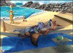antelope anthro beach beverage bikini black_nose bodily_fluids bovid breasts canid canine cheek_tuft chest_tuft claws cleavage clothed clothing cuddling detailed_background dipstick_ears dipstick_tail disney drooling duo_focus ear_markings eyes_closed facial_tuft female fennec_fox finnick_(zootopia) fox fur gazelle gazelle_(zootopia) grey_body grey_fur group hand_holding holding_beverage holding_object horn inner_ear_fluff interlocked_fingers judy_hopps lagomorph leporid link6432 lying male male/female mammal markings midriff multicolored_ears multicolored_tail nap navel nick_wilde on_back on_side orange_body orange_fur pawpads pink_nose predator/prey rabbit red_fox ring saliva scut_tail seaside short_tail sleeping small_breasts smile swimwear tail tail_markings toe_claws tongue tongue_out true_fox tuft umbrella zootopia
