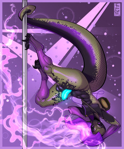 abs animal_genitalia anthro backpack balls blue_penis butt claws dancing dark_body dark_skin erection genitals hair looking_at_viewer male markings muscular muscular_anthro muscular_male nude pecs penile penis pole pole_dancing purple_eyes purple_hair scale_markings scales simple_background smile smoke stripper_pole tail tail_grapple tan_body thick_thighs toe_talons upside_down wide_hips frozenartifice prism_(frozenartifice) lizard reptile scalie 2025 5:6 absurd_res digital_media_(artwork) hi_res