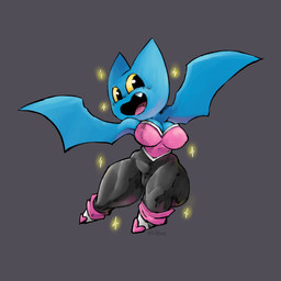 aged_up anthro anthrofied armor big_breasts black_clothing black_eyes black_skinsuit blue_body blue_ears blue_fur blue_wings blush blush_lines boots breastplate breasts camel_toe cleavage clothed clothed_anthro clothed_female clothing cosplay cute_fangs fangs female female_anthro footwear fur grey_background muscular_legs nipple_outline open_mouth open_smile pink_tongue shoes simple_background skinsuit smile solo sparkles teeth text thick_thighs tight_clothing tongue white_boots white_clothing white_footwear wide_hips wings yellow_sclera ruddyrzaq cartoon_network mao_mao:_heroes_of_pure_heart sega sonic_the_hedgehog_(series) adorabat rouge_the_bat bat mammal 1:1 2025 absurd_res artist_name digital_media_(artwork) hi_res