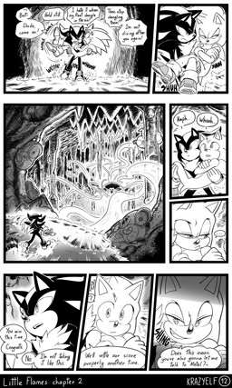 anthro big_nose carrying_another carrying_person cave cavern chest_tuft clothing dialogue duo fluffy fluffy_chest footwear gloves handwear male quills_(anatomy) shoes smug smug_face smug_grin speech_bubble stalactite text tuft water krazyelf sega sonic_the_hedgehog_(series) shadow_the_hedgehog sonic_the_hedgehog eulipotyphlan hedgehog mammal absurd_res black_and_white comic english_text hi_res monochrome