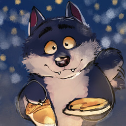 anthro black_nose casual_nudity cute_fangs eyebrows fangs fluffy food fur fuzzy grey_body grey_fur happy holding_food holding_object looking_at_viewer male multicolored_body multicolored_fur nude offering_food outside plate quiche round_eyes smile solo standing tail tail_motion tailwag teeth thick_eyebrows two_tone_body two_tone_fur two_tone_tail yellow_eyes ginnosuke intermarche_unloved albert_(intermache_unloved) canid canine canis mammal wolf 1:1 2025 colored hi_res