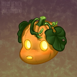 abstract_background food fruit jack-o'-lantern leaf leaf_ears plant pumpkin stem text zero_pictured salamanding joan_(salamanding) 1:1 artist_name digital_drawing_(artwork) digital_media_(artwork) english_description hi_res watermark