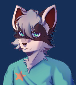 anthro biped blue_eyes clothed clothing ears_up facial_markings front_view fully_clothed fur green_eyes hair head_markings looking_at_viewer male markings mask_(marking) neck_tuft pointy_ears prick_ears simple_background solo star transparent_background tuft white_body white_fur white_hair koi_(artist) leon mammal procyonid raccoon alpha_channel bust_portrait digital_media_(artwork) hi_res portrait