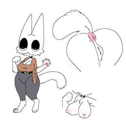 :3 animal_ears anus belt big_breasts big_ears black_belt black_choker black_eyeshadow black_jewelry black_necklace breasts brown_clothing brown_shirt brown_topwear cat_tail cheek_tuft chest_tuft choker close-up clothing eyeshadow facial_tuft female fur genitals grey_clothing grey_leggings grey_legwear inner_labia jewelry leggings legwear makeup mole_on_butt necklace nipples pawpads paws pink_anus pink_inner_labia pink_nipples pink_pawpads pink_vulva pubic_fuzz shirt simple_background solo tail topwear tuft vulva white_background white_body white_ears white_fur white_tail white_vulva snazzle_snapp felid feline mammal 2026