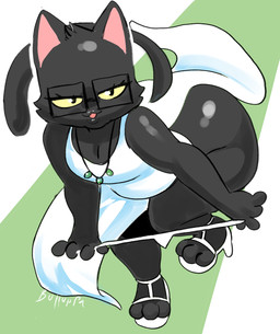 4_fingers anthro bedroom_eyes big_butt black_body black_fur bottom_heavy butt cat_tail cheek_tuft clothed clothing crossdressing crossdressing_male curvy_figure dress eyelashes eyewear facial_tuft feet femboy fingers footwear front_view fur glasses hair high_heeled_sandals high_heels huge_butt huge_thighs jewelry lips looking_at_viewer male male_anthro narrowed_eyes necklace one_leg_up panties panties_down partially_clothed pink_inner_ear raised_leg rectangular_glasses sandals seductive shoes slightly_chubby slightly_chubby_anthro slightly_chubby_male solo thick_thighs thong thong_down toes tuft underwear underwear_down voluptuous voluptuous_anthro voluptuous_male white_clothing white_dress white_footwear white_high_heels white_panties white_thong white_underwear wide_hipped_anthro wide_hipped_male wide_hips yellow_sclera bulluppa hevy_(character) domestic_cat felid feline felis mammal 2025 colored digital_drawing_(artwork) digital_media_(artwork) hi_res shaded
