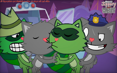 anal anthro bandits car group kissing male male/male police police_car police_hat police_officer police_vehicle sex vehicle jameshtf jipperyandwistiy_(artist) happy_tree_friends lifty_(htf) shifty_(htf) wistiy_(jameshtf) wizzy_(jameshtf) canid canine canis mammal procyonid raccoon wolf hi_res adult_(lore) brother_(lore) brothers_(lore) sibling_(lore)
