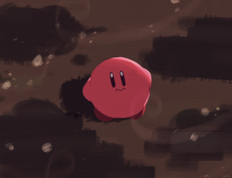 ambiguous_gender bald black_eyes earless feet glistening glistening_eyes happy looking_at_viewer looking_up looking_up_at_viewer multicolored_body multicolored_skin noseless not_furry nude outside pink_body pink_skin red_body red_skin round_body shadow smile smiling_at_viewer solo standing wind nantan_chu_0 kirby_(series) nintendo kirby alien waddling_head 2022 hi_res