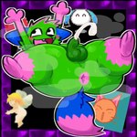 anthro balls big_butt blue_body blue_fur blush blush_lines bodily_fluids butt cheek_tuft cum dipstick_tail ejaculation facial_tuft fangs fur genital_fluids genitals green_body green_fur male markings multicolored_body multicolored_fur open_mouth penis pink_body pink_fur small_penis smile solo sparklefur sweat sweaty_balls sweaty_butt sweaty_genitalia tail tail_markings teeth tuft pknoel don't_touch_my_pizza_(meme) kevin_(nyanwolf) domestic_cat felid feline felis mammal 2025 animated english_description meme