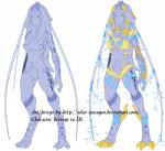 blue_body blue_skin female solo standing tattoo text solar-paragon blizzard_entertainment starcraft experiment_131_(monsterinsideme) fan_character oracle_pilot_(starcraft) alien alien_humanoid humanoid protoss 2014 digital_media_(artwork) english_text hi_res model_sheet