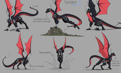 angry black_body bracelet butt claws crossgender feral flying ftm_crossgender green_eyes grin horn jewelry male multiple_poses pose smile solo tail teeth text wings apollyondragon activision mythology spyro_the_dragon cynder dragon mythological_creature mythological_scalie scalie 2025 digital_drawing_(artwork) digital_media_(artwork) english_text