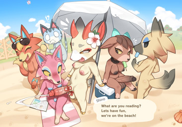 4_toes accessory anthro areola balls beach biped blush blush_lines bodily_fluids breasts butt cloven_hooves crossgender cum cumshot day dialogue ejaculation erection eyelashes eyewear eyewear_on_head feet food foreskin front_view ftg_crossgender fti_crossgender fur genital_fluids genitals group gynomorph hair hands-free hooves horn humanoid_genitalia humanoid_penis intersex long_eyelashes nipples nude nude_anthro nude_gynomorph nude_intersex orgasm outside partially_retracted_foreskin penis penis_accessory penis_ribbon popsicle rear_view ribbons sky smile spontaneous_ejaculation standing sunglasses sunglasses_on_head tail teeth text toes tongue tuft unretracted_foreskin wearing_sunglasses zinfyu animal_crossing nintendo audie_(animal_crossing) freya_(animal_crossing) lolly_(animal_crossing) pashmina_(animal_crossing) shino_(animal_crossing) vivian_(animal_crossing) bovid canid canine canis caprine deer domestic_cat felid feline felis goat mammal wolf 2026 absurd_res digital_drawing_(artwork) digital_media_(artwork) english_text hi_res