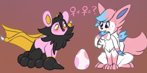 egg female female/female feral fusion pokemon_fusion quadruped simple_background conditional_dnp heliofox nintendo pokemon azalea_(sylmin) eeveelution generation_4_pokemon generation_6_pokemon gliscor hybrid_pokemon legendary_pokemon luxio mammal pokemon_(species) shaymin sky_forme_shaymin sylveon digital_media_(artwork) hi_res
