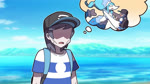 beach big_breasts black_hair black_markings blue_body blue_hair blush bra breasts building clothing eyeless female fur gesture green_eyes hair hand_gesture hat headgear headwear male markings red_body red_fur thought_bubble thumbs_up underwear white_body yellow_sclera hakkim nintendo pokemon elio_(pokemon) generation_7_pokemon human incineroar mammal pokemon_(species) primarina animated hi_res webm