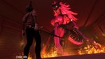 anthro big_breasts black_body breasts claws clothed clothing dominant dominant_female dress duo eye_contact female fire hair horn larger_female lava looking_at_another male melee_weapon open_mouth pink_body pink_hair scales size_difference smaller_male sword tail thick_thighs weapon zeke_dile petruz_(modeler) warfaremachine_(modeler) mythology agape_(petruz) canid canine canis dragon mammal mythological_creature mythological_scalie scalie wolf 16:9 3d_(artwork) digital_media_(artwork) hi_res source_filmmaker_(artwork) widescreen