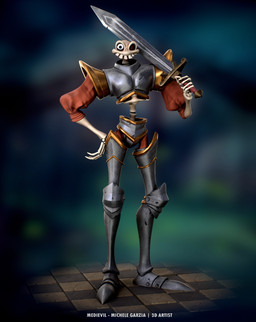 5_fingers armor arms_bent blurred_background bone breastplate clothed clothed_humanoid clothed_male clothing fingers footwear fully_clothed fully_clothed_humanoid fully_clothed_male greaves grey_armor grey_clothing grey_footwear grey_topwear hand_on_hip hand_on_own_hip holding_melee_weapon holding_object holding_sword holding_weapon knight left-handed light looking_at_viewer male male_humanoid melee_weapon midriff missing_eye noseless not_furry red_clothing red_shirt red_topwear shirt simple_background skeleton solo standing sword sword_on_shoulder teeth text topwear treads warrior weapon white_body michele_garzia medievil_(game) sir_daniel_fortesque animated_skeleton humanoid undead 2025 3d_(artwork) absurd_res artist_name blender_(artwork) colored digital_media_(artwork) english_description english_text full-length_portrait hi_res lighting marmoset_toolbag_(artwork) portrait shaded