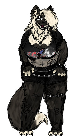anthro barefoot black_body black_fur breasts claws cleavage clothed clothed_anthro clothed_female clothing cross cross_necklace dipstick_tail feet female fishnet_clothing fishnet_leggings fishnet_legwear fishnet_topwear fully_clothed fully_clothed_anthro fully_clothed_female fur jewelry leggings legwear looking_down markings multicolored_body multicolored_fur necklace no_sclera occult_symbol open_mouth pentagram pentagram_tattoo pointy_ears prick_ears simple_background solo symbol tail tail_markings tattoo topwear two_tone_body two_tone_fur white_background white_body white_fur dr_jonas_miller domestic_cat felid feline felis mammal digital_drawing_(artwork) digital_media_(artwork) hi_res