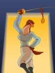 anthro athletic athletic_anthro athletic_female beak big_breasts bottomwear breasts brown_body clothed clothing epee_(sword) eyeshadow feathers female fencing fencing_foil footwear holding_melee_weapon holding_object holding_sword holding_weapon looking_at_viewer makeup medal melee_weapon non-mammal_breasts shoes simple_background smile solo sword thick_thighs weapon statx015 animalympics contessa_(animalympics) accipitrid accipitriform avian bird falcon falconid 3:4 hi_res