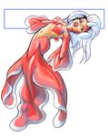 2017 anthro anthrofied bemerry blue_eyes breasts featureless_breasts female generation_1_pokemon goldeen hair hi_res horn humanoid marine merfolk mermay navel nintendo open_mouth pokemon pokemon_(species) red_body simple_background solo split_form transformation what what_has_science_done white_background