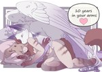 azi duo fluffy romantic romantic_couple sleeping text wings doodlelu1992 asian_mythology chinese_mythology east_asian_mythology mythology aziran aziran_(fluffybastion) domestic_cat dragon felid feline felis kirin mammal mythological_creature mythological_scalie scalie english_text