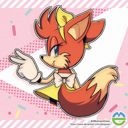 accessory blue_eyes clothing dress eyelashes female fur gloves hair_accessory hair_ribbon handwear looking_at_viewer looking_back orange_body orange_fur rear_view ribbons solo tail ablugreen sega sonic_the_hedgehog_(comics) sonic_the_hedgehog_(series) sonic_the_hedgehog_(shogakukan) patty_(sonic) canid canine fox mammal 1:1 hi_res