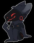 anthro chibi devious_grin machine male solo sticker coffeetoffee knightrider protogen alpha_channel hi_res