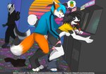 2023 4_toes 5_fingers ahegao ambiguous_penetration anthro anthro_on_anthro anthro_penetrated anthro_penetrating anthro_penetrating_anthro arcade arcade_machine being_watched bent_over black_hair blue_eyes blue_hair bodily_fluids bottomless bottomless_anthro bottomless_male bottomwear bottomwear_down breasts canid canine canis cellphone cheek_tuft chelsea_chamberlain claws clothed clothing clothing_on_floor collar colored digital_drawing_(artwork) digital_media_(artwork) digitigrade dipstick_ears dipstick_tail discarded_bottomwear discarded_clothing discarded_pants domestic_dog drooling dutch_angle ear_markings electronics exhibitionism eye_roll facial_tuft feet female female_penetrated fingers fluffy fluffy_tail fox from_behind_position fucked_silly full-length_portrait fuzzywuff gaming gaming_while_penetrated group hair hip_grab inner_ear_fluff karelian_bear_dog knot knot_root leg_markings looking_at_another looking_pleasured male male/female male_penetrating male_penetrating_anthro male_penetrating_female mammal markings multicolored_ears neck_tuft nightdancer_(character) panties panties_down pants pants_around_ankles pants_down partially_clothed partially_clothed_anthro partially_clothed_female penetration penile penile_penetration phone pivoted_ears playing_video_game polybius portrait public public_sex saliva sex shirt_up side_boob silver_hair small_breasts socks_(marking) spitz standing standing_sex tail tail_markings taking_picture tears tears_of_pleasure toe_claws toeless_(marking) toes tongue tongue_out trio tuft underwear underwear_down usb_necklace whisker_spots wolf