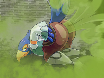 5_fingers anthro beak big_butt blue_body blue_feathers bottomwear butt butt_focus butt_grab clothed clothing fart fart_cloud fart_fetish feathers fingers green_fart_cloud hand_on_butt jacket looking_at_viewer male pants presenting presenting_hindquarters raised_tail rear_view solo spread_butt spreading tail tail_feathers thick_thighs topwear toxicskunksune nintendo star_fox falco_lombardi avian bird falcon falconid 4:3 digital_drawing_(artwork) digital_media_(artwork) hi_res