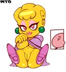 areola breasts clothing duo female footwear genitals high_heels makeup not_furry presenting presenting_pussy pussy shoes solo_focus marthedog kirby:_right_back_at_ya! kirby_(series) nintendo something_about kirbo kirby lady_like humanoid hi_res