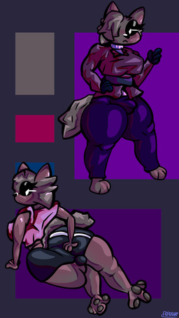 anthro big_butt bottomwear butt clothing femboy genitals mag_the_cat male micropenis pants paws penis shorts small_penis pepefurry domestic_cat felid feline felis mammal 4k 9:16 absurd_res hi_res