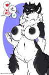 2018 alaskan_malamute anthro big_breasts blush breasts canid canine canis domestic_dog female geeflakes genitals heart_symbol hi_res mammal nika_(extremedash) nipples nordic_sled_dog pussy solo spitz