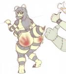 anthro big_breasts blush breasts butt disembodied_hand female gesture group hand_gesture looking_back nipples non-mammal_breasts slightly_chubby solo_focus spank_marks thumbs_up dannyg arthropod bee hymenopteran insect hi_res sketch