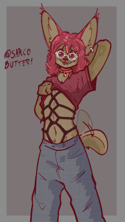 anthro bdsm bell bell_collar blush bondage bound clothed clothing clothing_lift collar ear_piercing looking_at_viewer male navel nervous nervous_smile piercing presenting restraints rope rope_bondage shirt shirt_lift showing_chest solo tail tail_motion tailwag tongue tongue_out topwear sarcobutter silva_(sarcobutter) felid feline lynx mammal