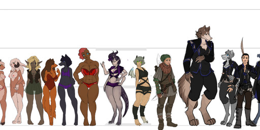 2_heads areola beard black_body black_fur blonde_hair blue_eyes breasts brown_body brown_eyes brown_fur brown_hair brown_skin brown_stripes chart clothed clothing comparison curvy_figure dark_body dark_skin ear_piercing facial_hair female femboy fingerless_gloves front_view fur genitals gesture gloves green_eyes grey_body grey_hair grey_scales group hair hand_gesture handwear height_chart horn insect_wings larger_female lineup long_hair long_tail looking_at_viewer male membrane_(anatomy) membranous_wings multi_breast multi_head multicolored_body multicolored_fur muscular muscular_female nipple_piercing nipples nude orange_body orange_fur orange_hair overweight panties piercing pink_hair purple_hair scales simple_background size_difference smaller_female smile standing stripes tail tan_body tan_fur tan_hair tan_skin tongue tongue_out topless two_tone_body two_tone_fur underwear v_sign voluptuous vulva waving white_background white_body white_hair white_scales wings yellow_body yellow_eyes yellow_fur ronnie92 mythology ailurid bovid canid canine canis caprine cyclops domestic_cat domestic_dog domestic_sheep dragon elf fairy felid feline felis fox human humanoid mammal mustelid musteline mythological_creature mythological_scalie pantherine red_panda scalie sheep stoat tiger true_musteline weasel wolf 2015 absurd_res digital_media_(artwork) hi_res long_image model_sheet wide_image