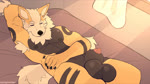 2d_animation absurd_res animal_genitalia animal_penis animated anthro anthrofied arcanine armpit_hair armpit_tuft balls becoming_erect bed bedroom big_balls big_penis big_sheath bodily_fluids body_hair bootyfeather brown_body brown_fur canid canine canine_genitalia canine_penis claws conditional_dnp curtains curtains_open detailed_background dripping erection eyes_closed frame_by_frame fur furniture generation_1_pokemon genital_fluids genitals hand_behind_head hi_res inside knot leaking_precum light light_beam lying male male_anthro mammal muscular muscular_male nintendo no_sound nude on_back orange_body orange_fur pecs penis pokemon pokemon_(species) pokemorph precum precum_drip precum_on_balls sheath short_playtime sleeping solo sunbeam sunlight throbbing throbbing_penis webm