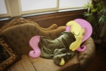 bamboo bamboo_tree clothing equid equine eyes_closed female feral fluttershy_(mlp) friendship_is_magic furniture hair hasbro horse mammal mixed_media mixermike622 my_little_pony pillow pink_hair plant plant_pot ponies_in_real_life pony potted_plant real sleeping sofa solo sweater tail topwear tree