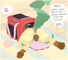 4_toes animal_genitalia animal_vulva anus butt canine_genitalia canine_vulva carpet dialogue feet female feral fur furniture genitals hair hindpaw inside lying nude pawpads paws pokeball simple_background sleeping solo speech_bubble tail text toes vulva backsash nintendo pokemon eeveelution generation_1_pokemon generation_4_pokemon leafeon mammal pokemon_(species) 2026 digital_media_(artwork) english_text hi_res