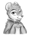 anthro cape clothing female runestone solo don_bluth the_secret_of_nimh mrs._brisby mammal mouse murid murine rodent hi_res monochrome